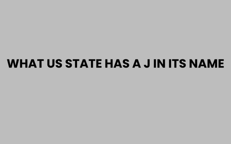 What Us State Has A J In Its Name