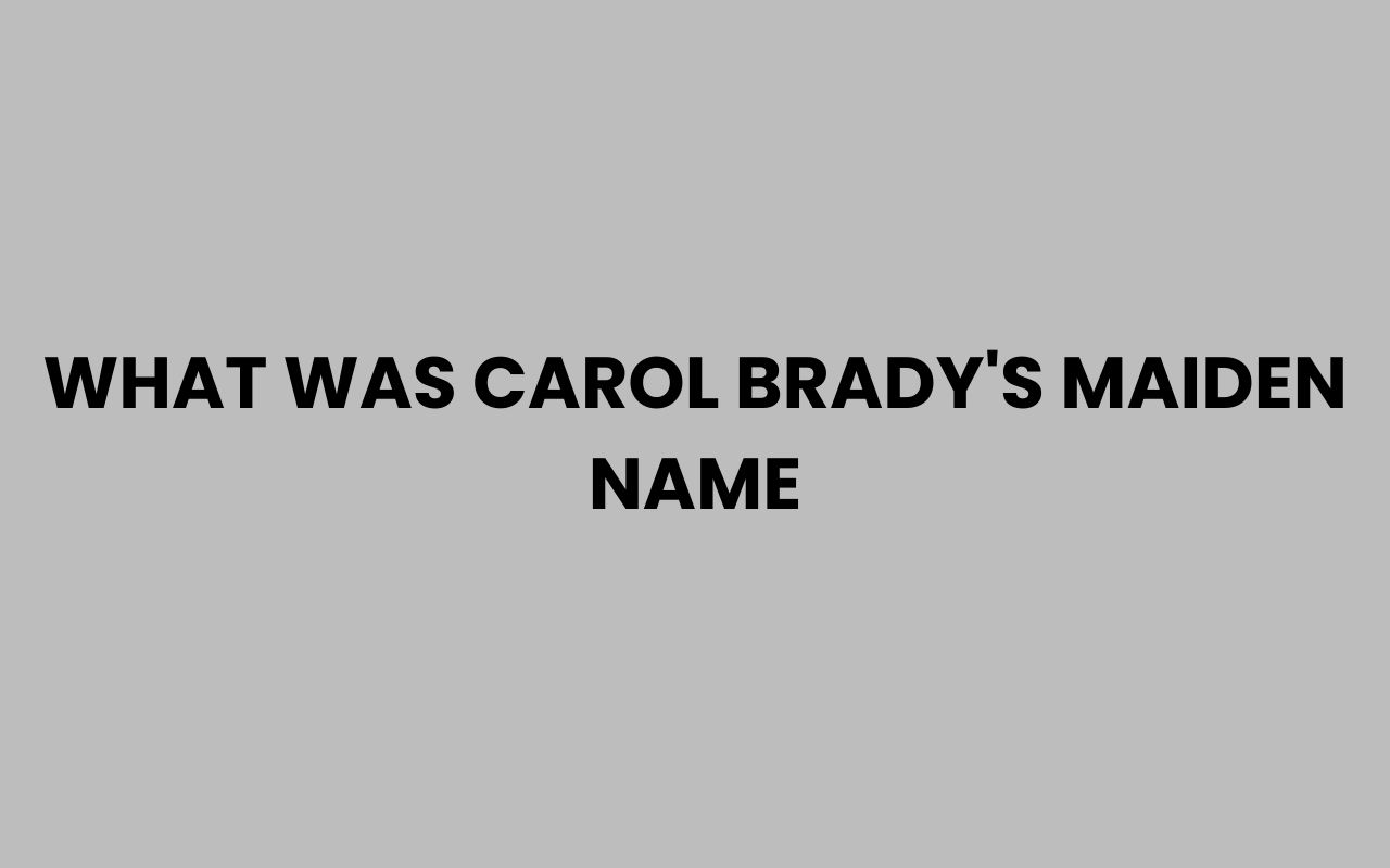 what was carol bradys maiden name