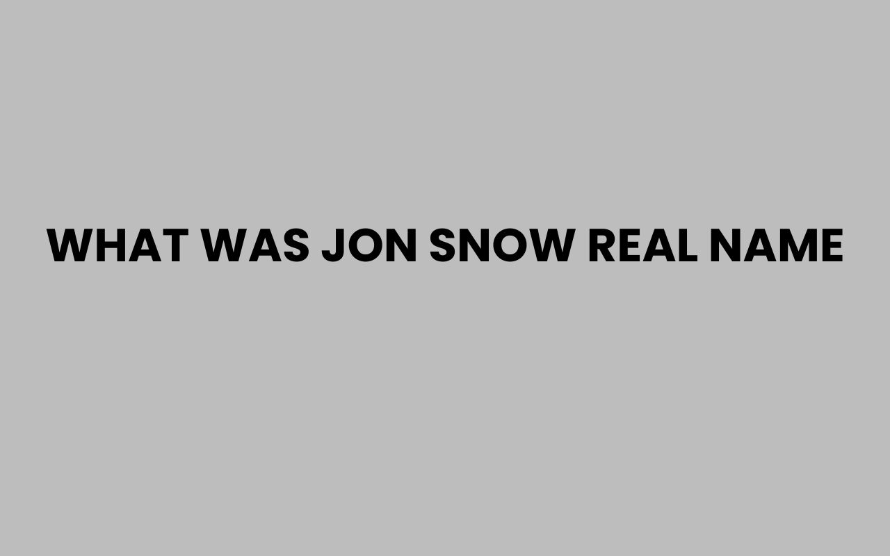 what was jon snow real name