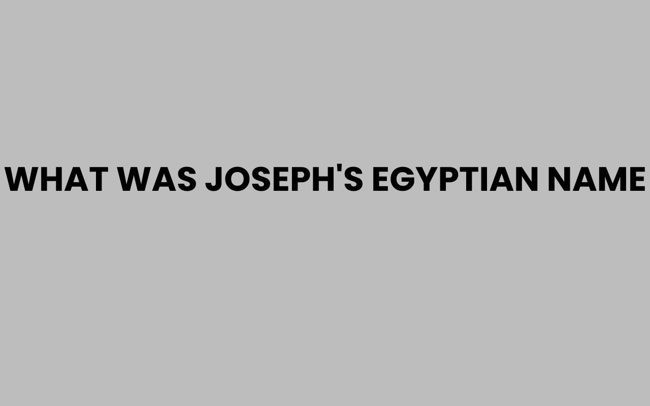 what was josephs egyptian name