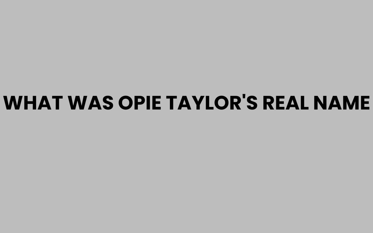 what was opie taylors real name