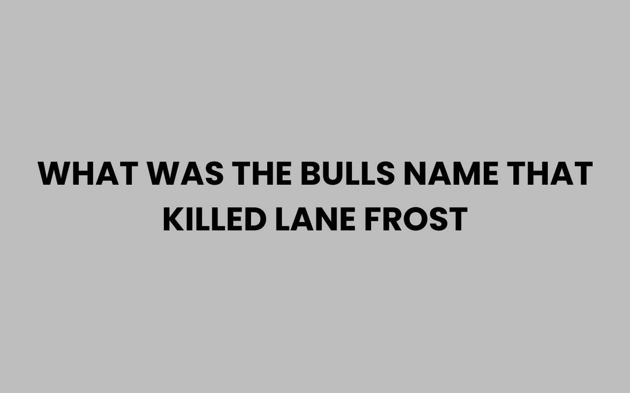 what was the bulls name that killed lane frost