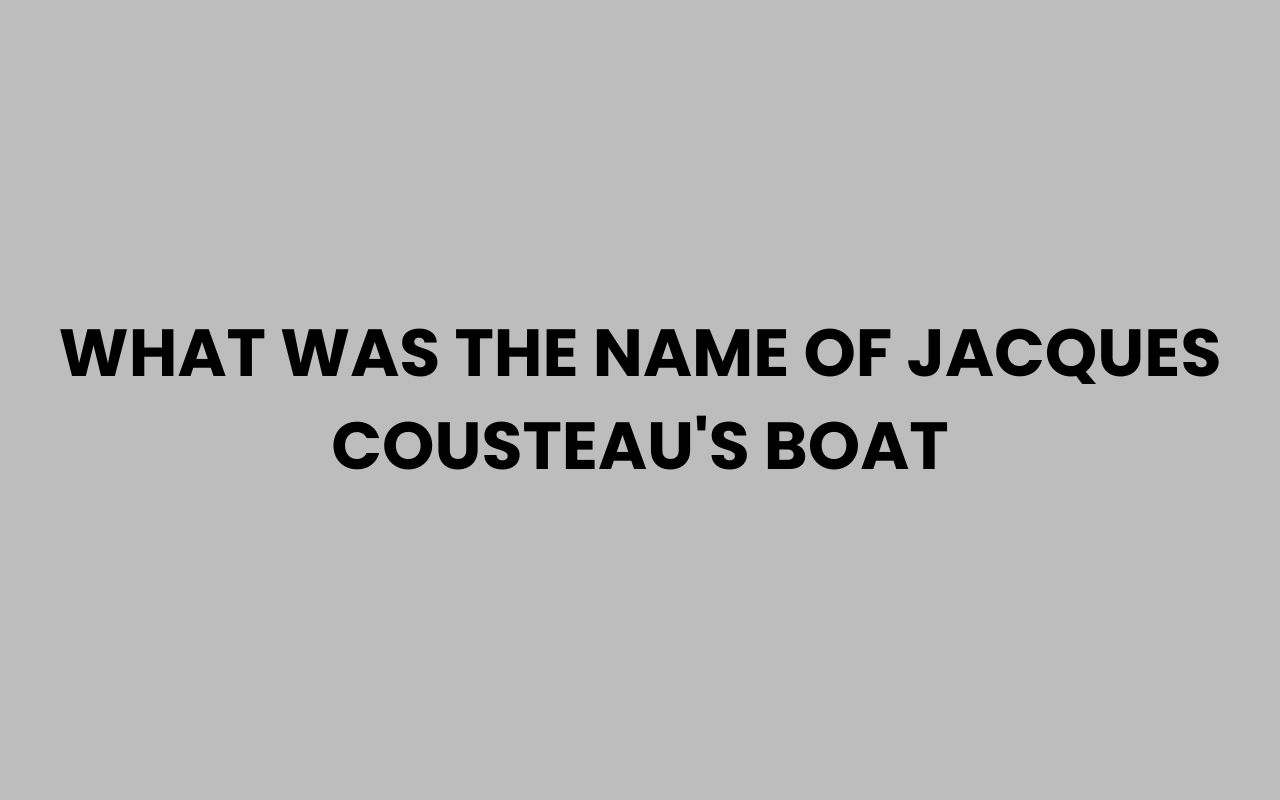 what was the name of jacques cousteaus boat