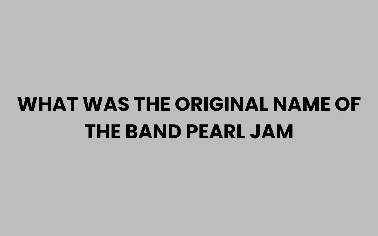 what was the original name of the band pearl jam