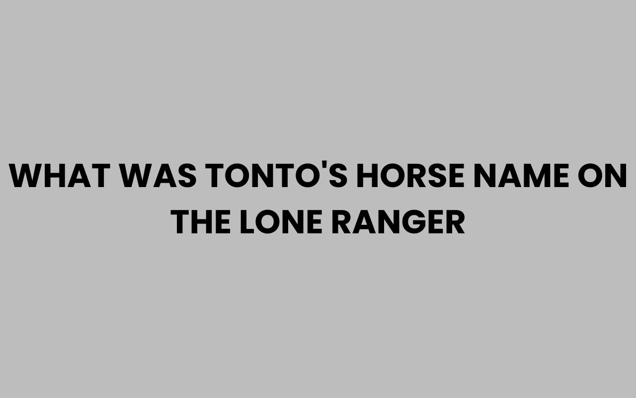 what was tontos horse name on the lone ranger