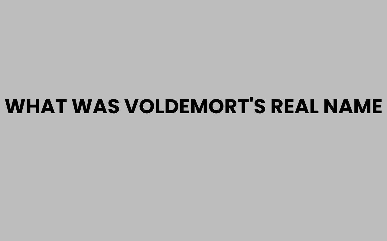 what was voldemorts real name