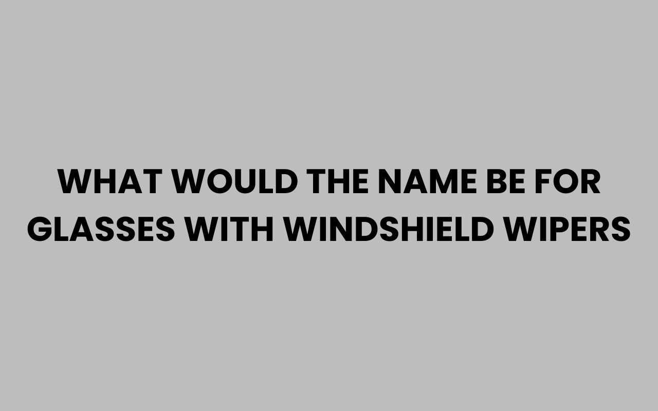 what would the name be for glasses with windshield wipers
