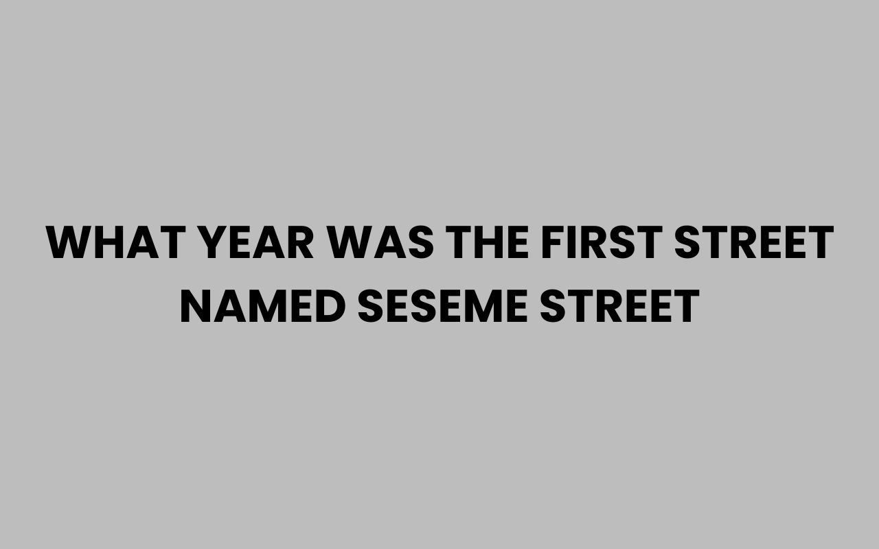 what year was the first street named seseme street