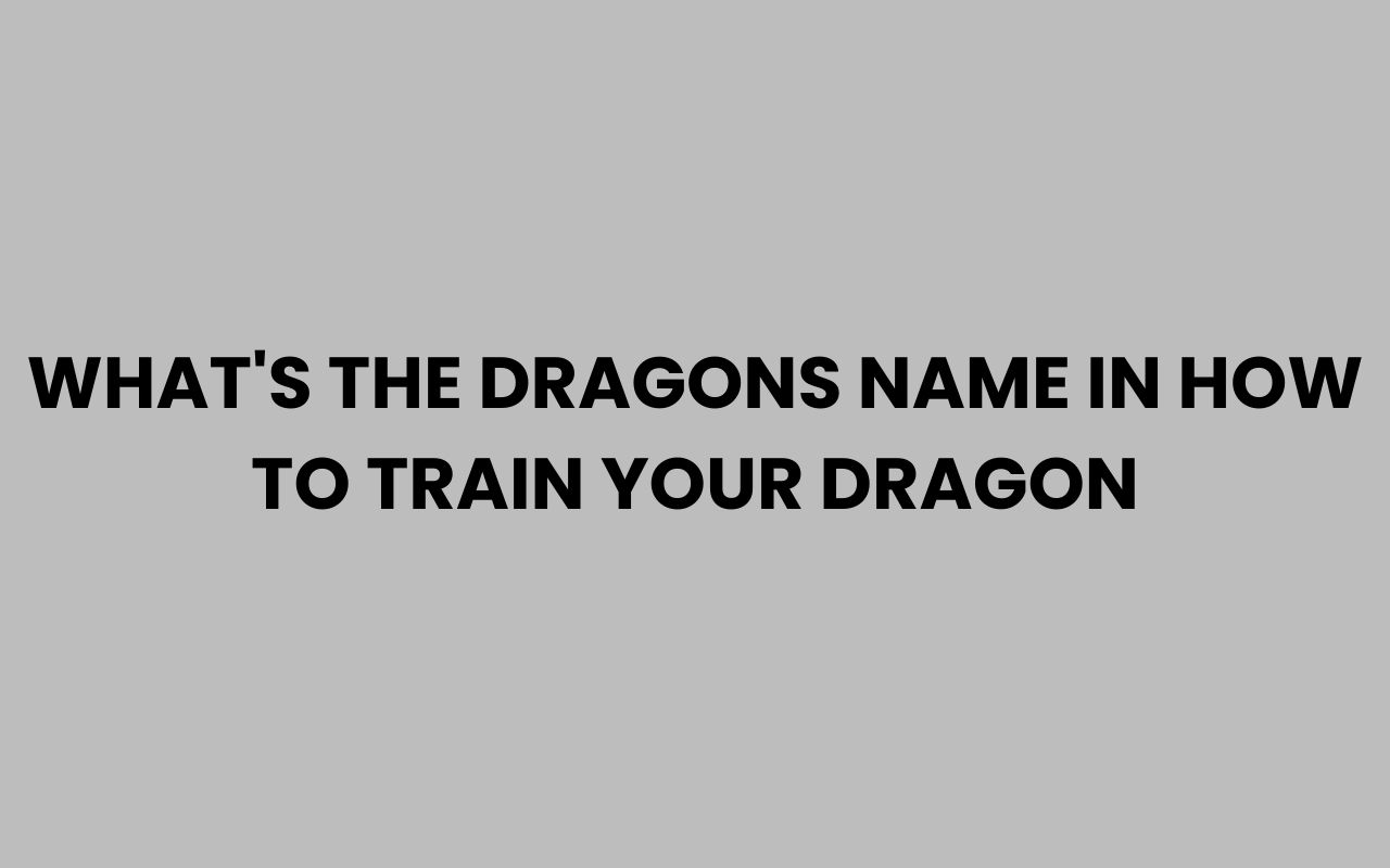 whats the dragons name in how to train your dragon