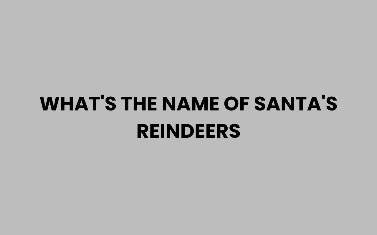 whats the name of santas reindeers