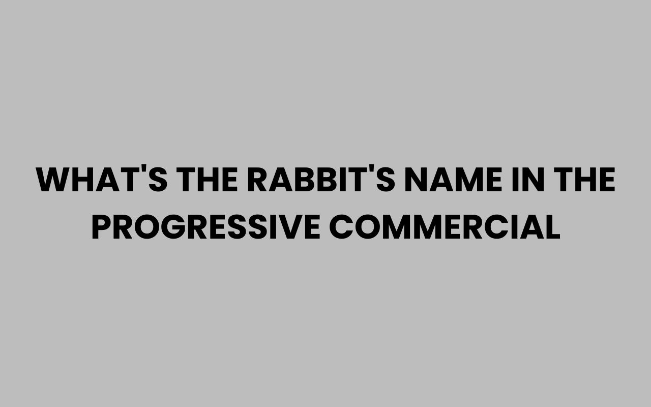 whats the rabbits name in the progressive commercial