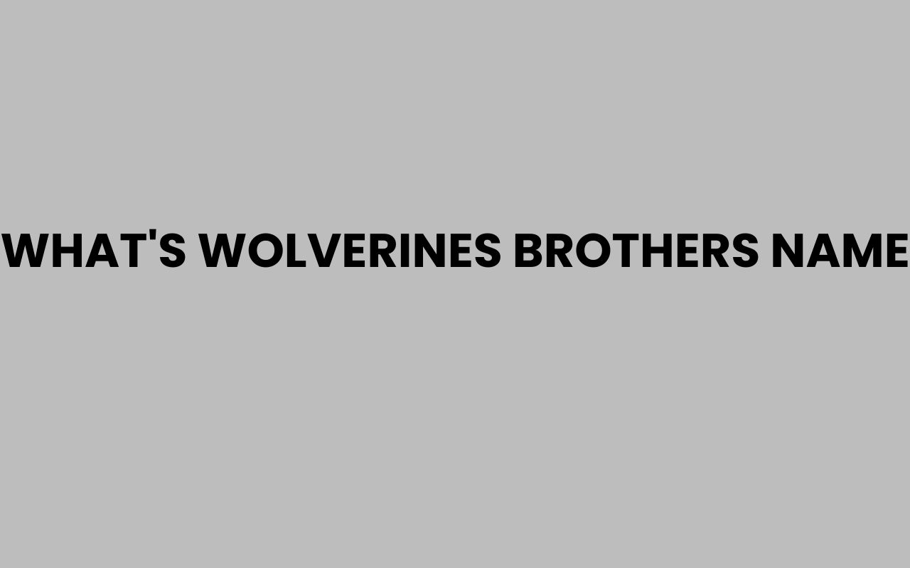 whats wolverines brothers name