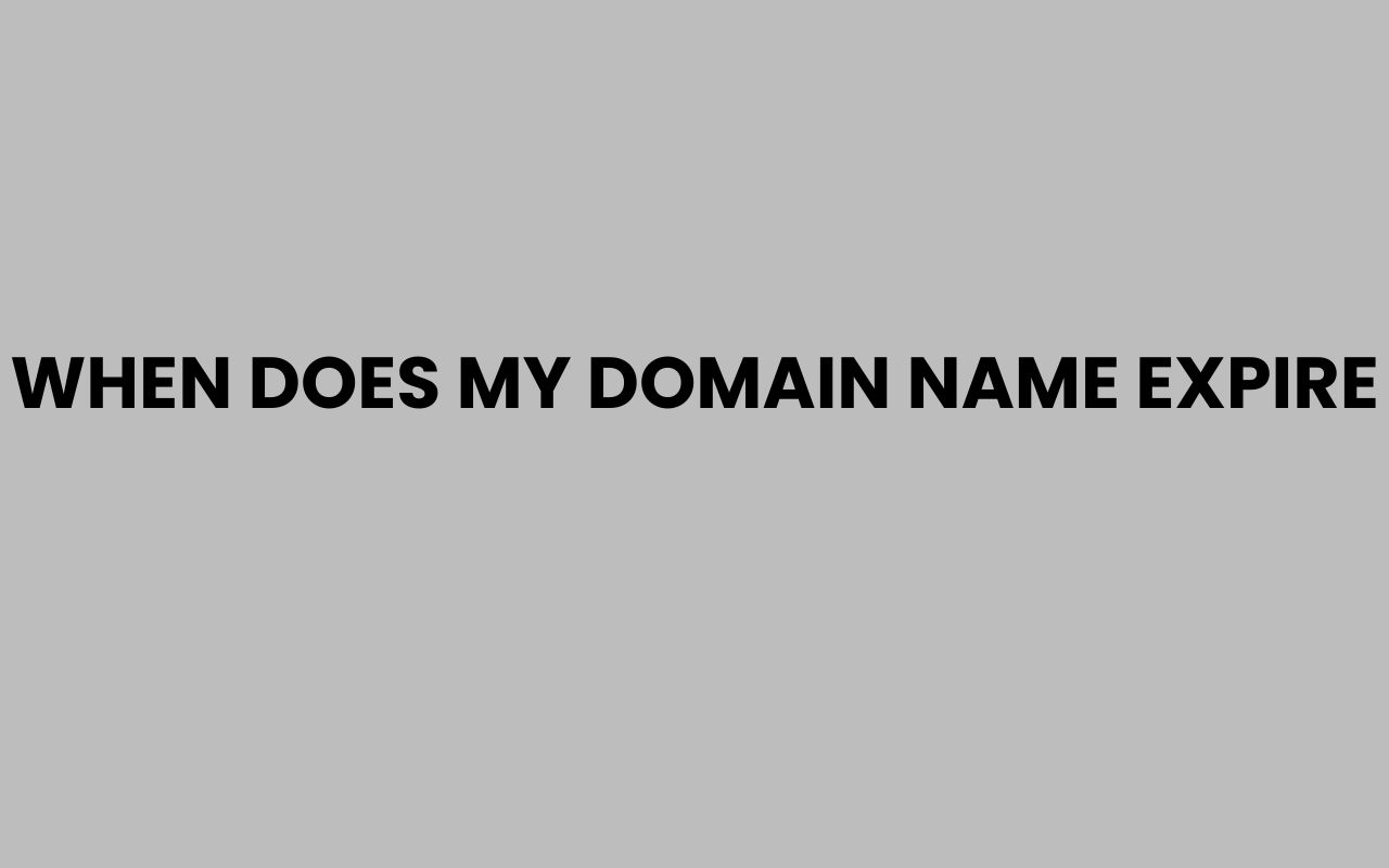 when does my domain name