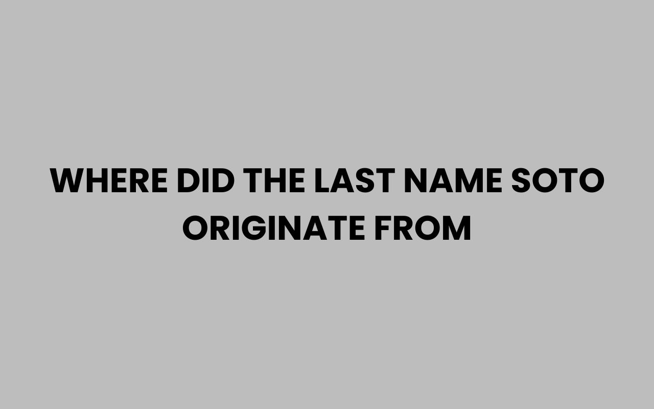 where did the last name soto originate from