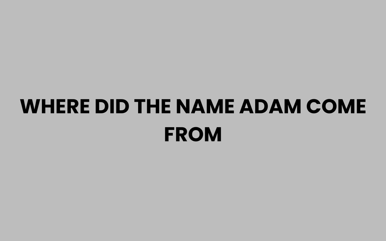 where did the name adam come from