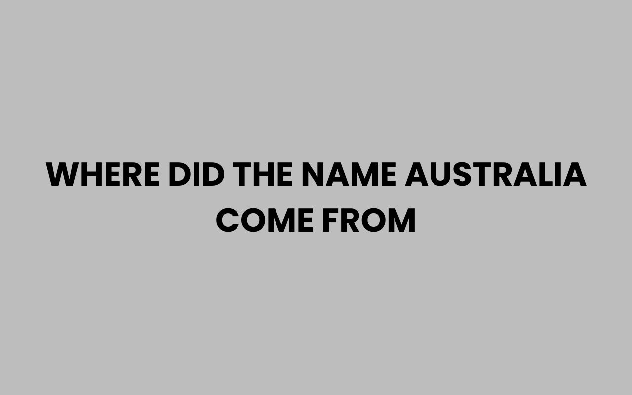 where did the name australia come from