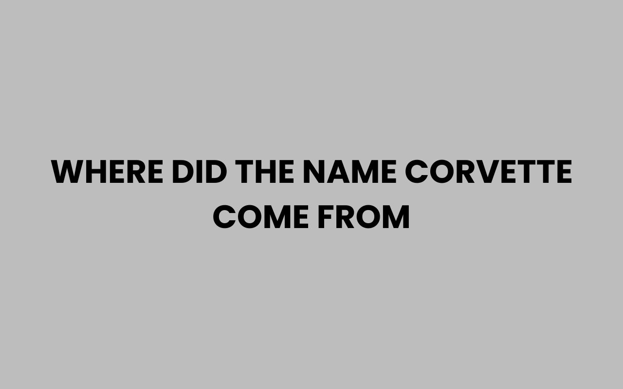 where did the name corvette come from