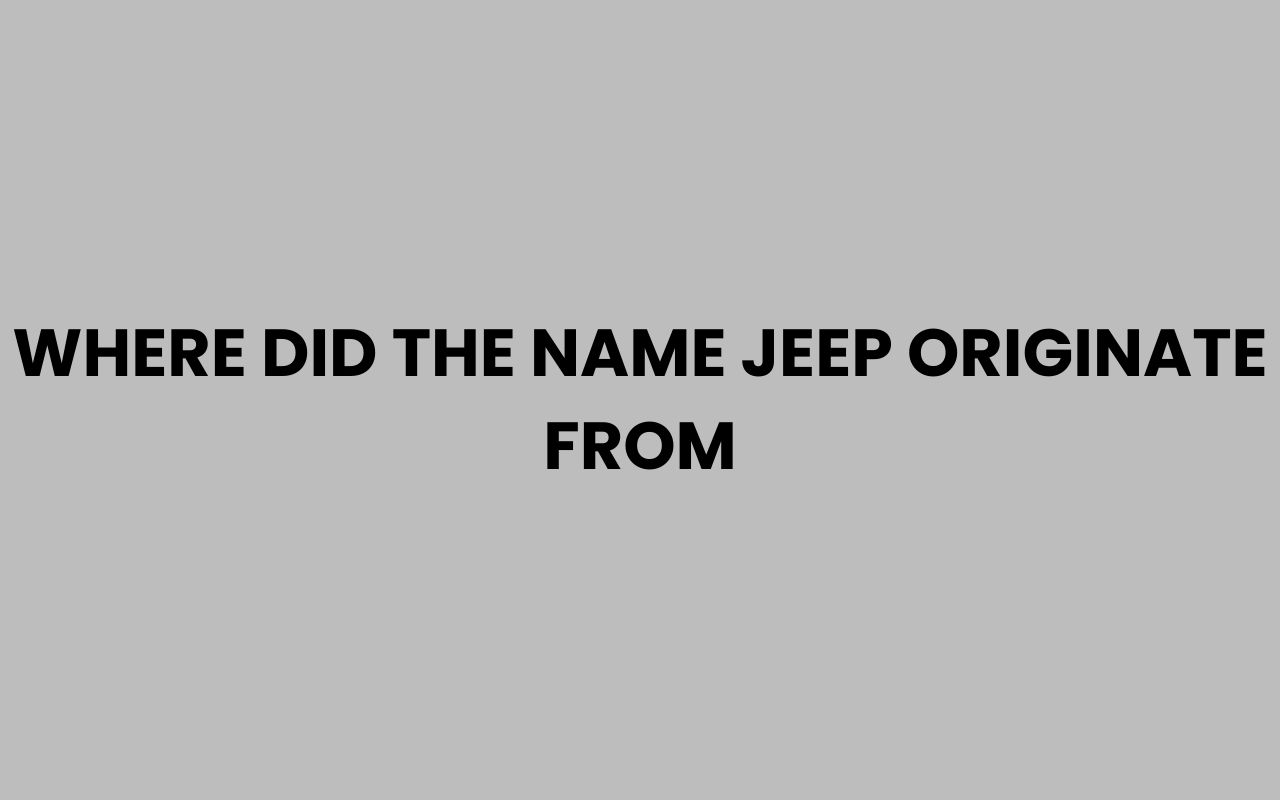 where did the name jeep originate from