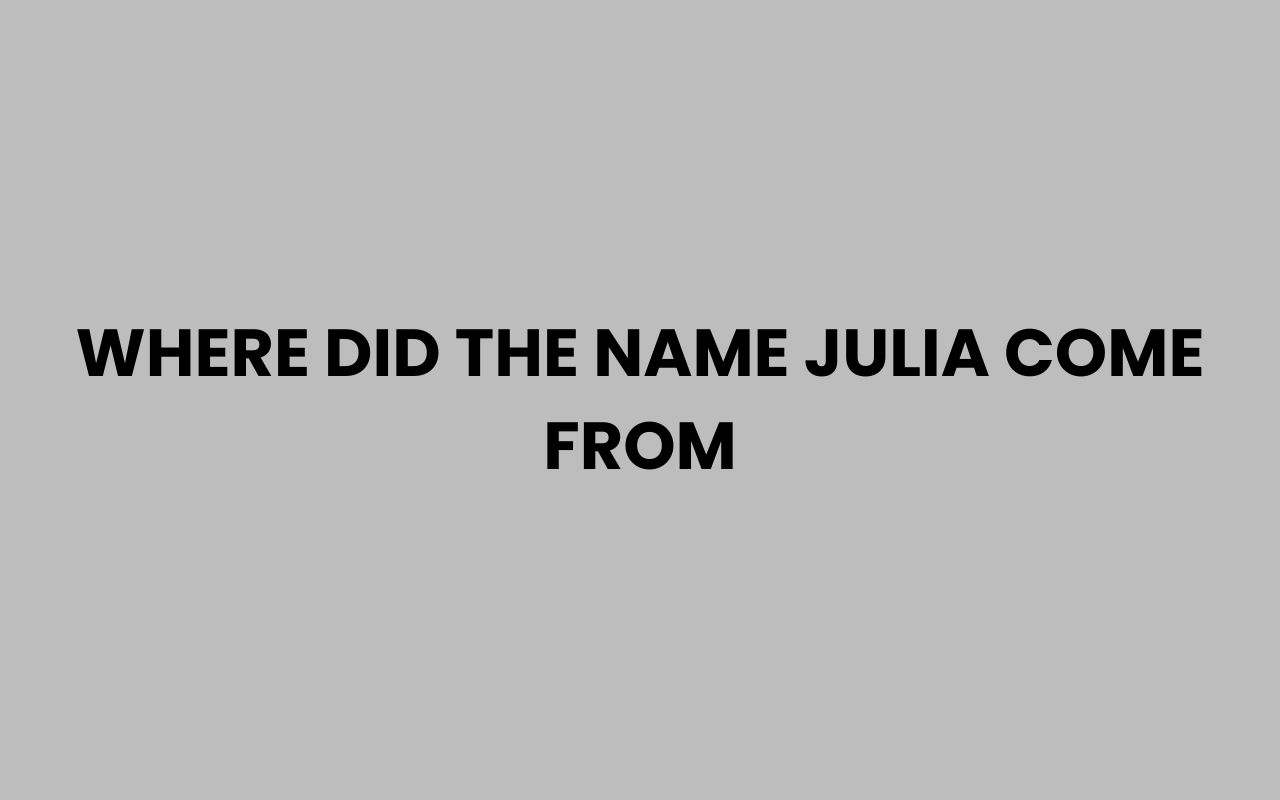 where did the name julia come from