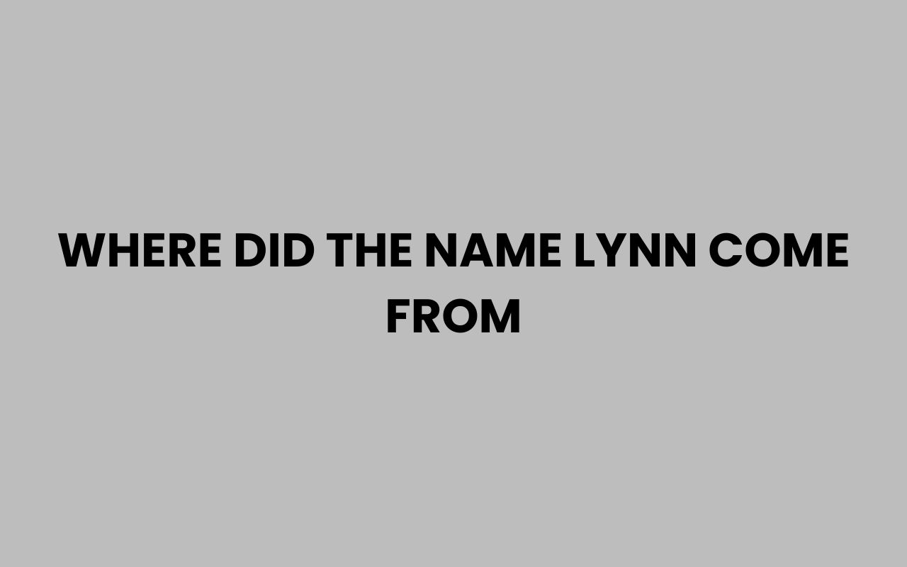 where did the name lynn come from