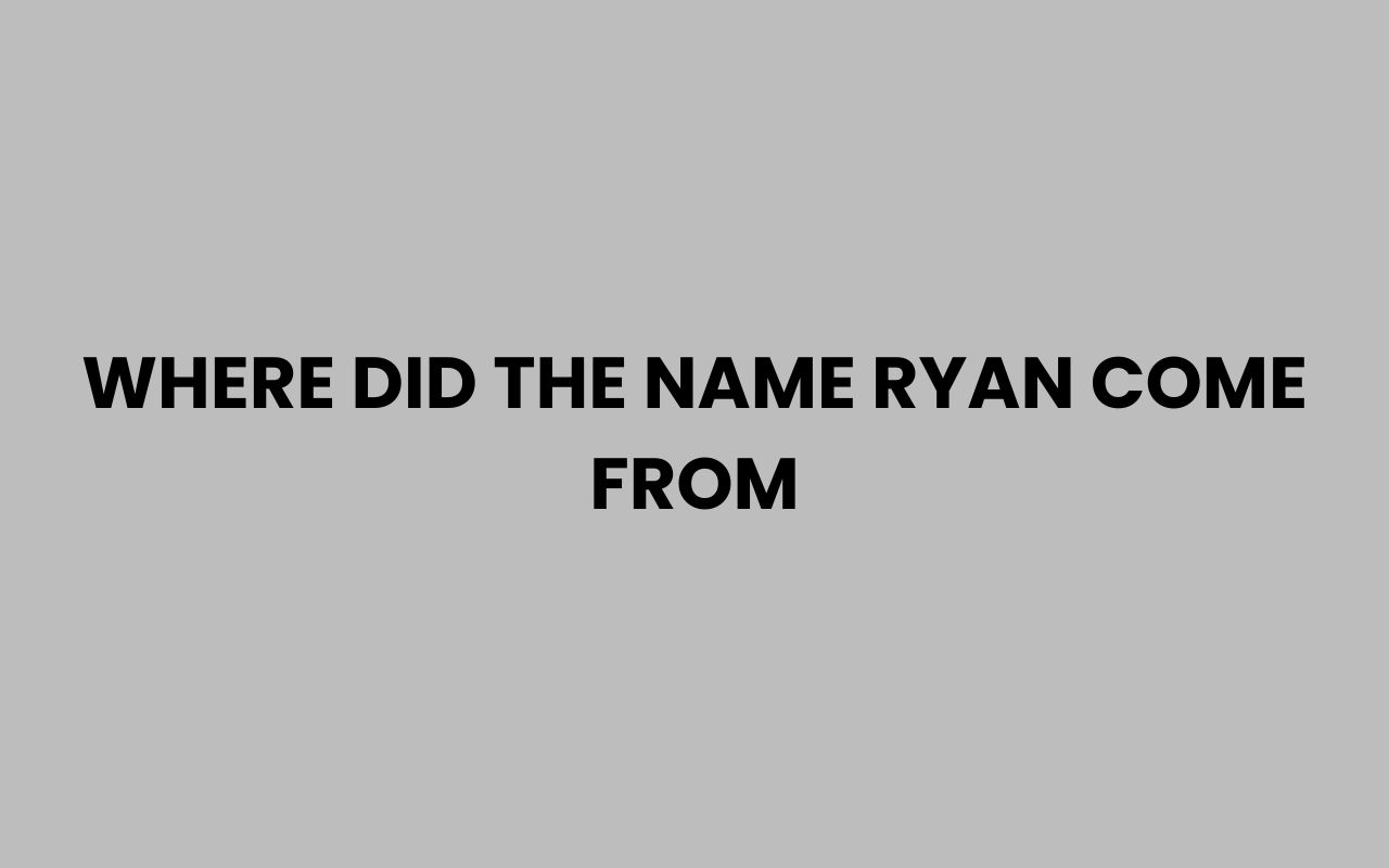 where did the name ryan come from