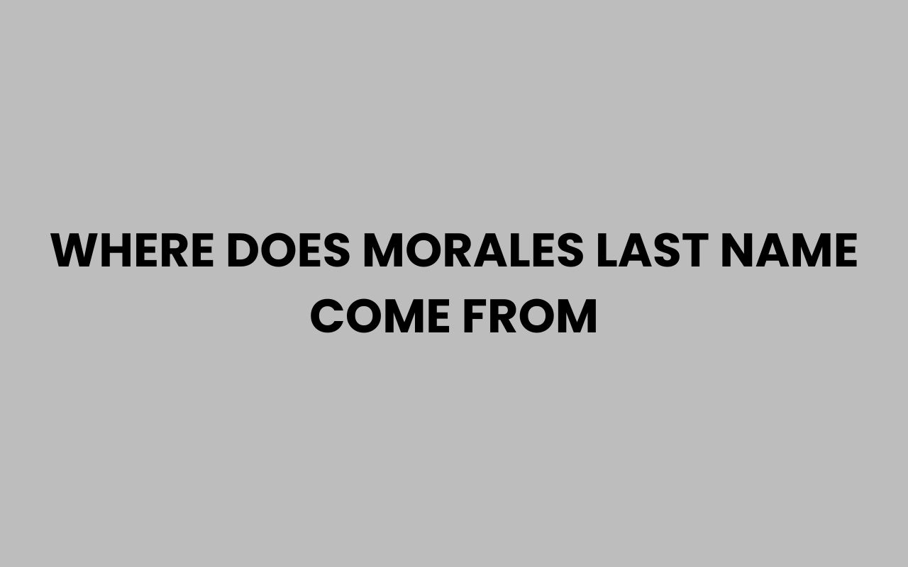where does morales last name come from
