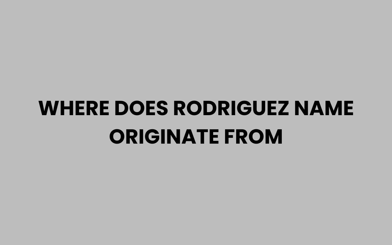 where does rodriguez name originate from