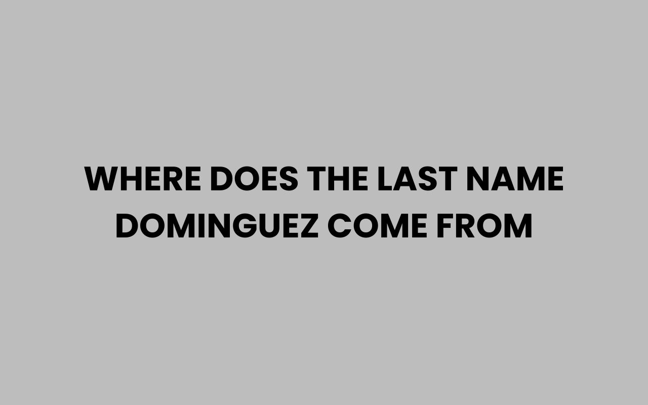 where does the last name dominguez come from