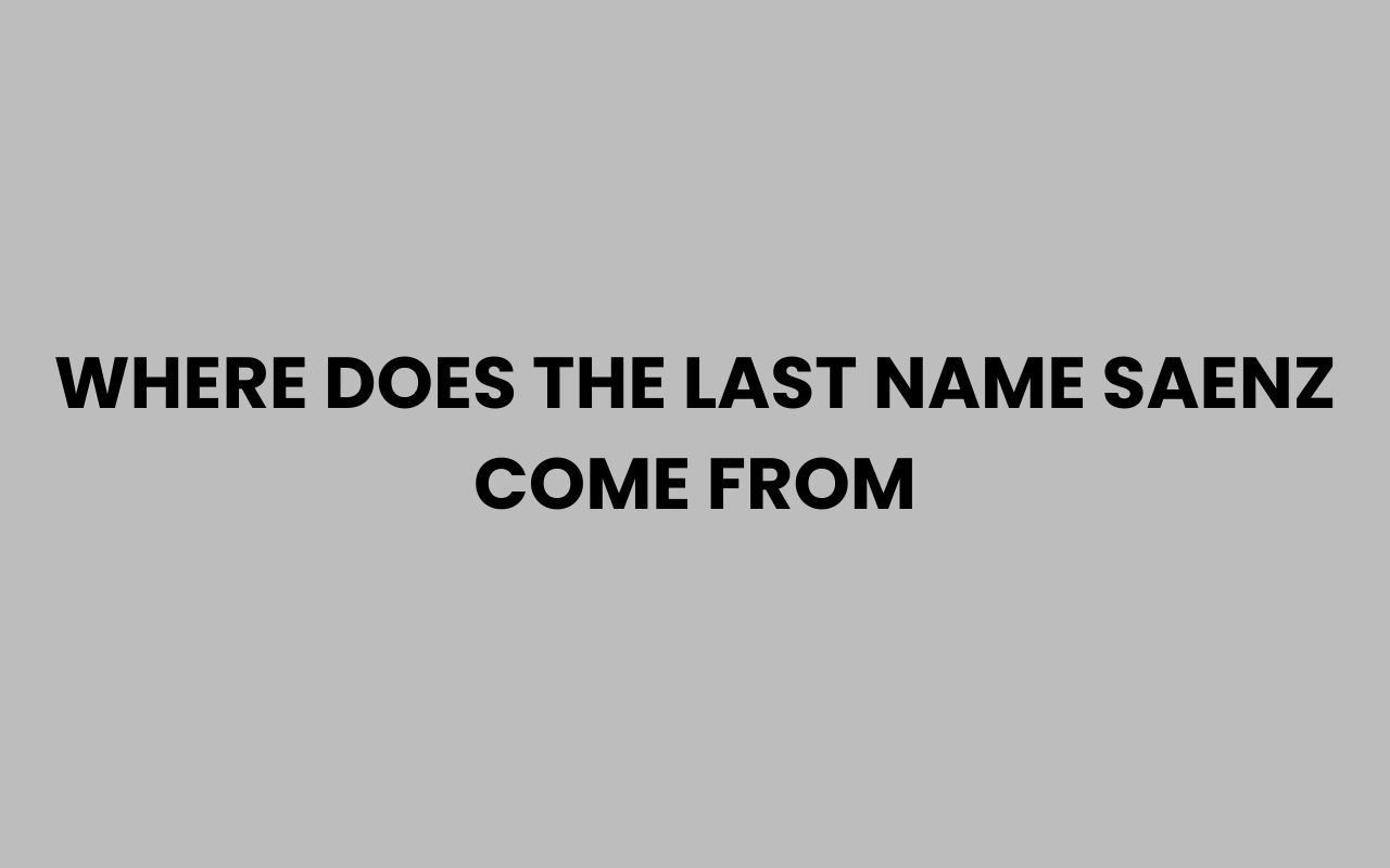 where does the last name saenz come from