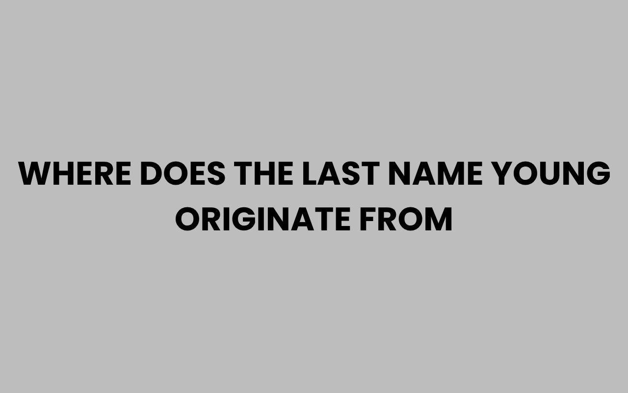 where does the last name young originate from