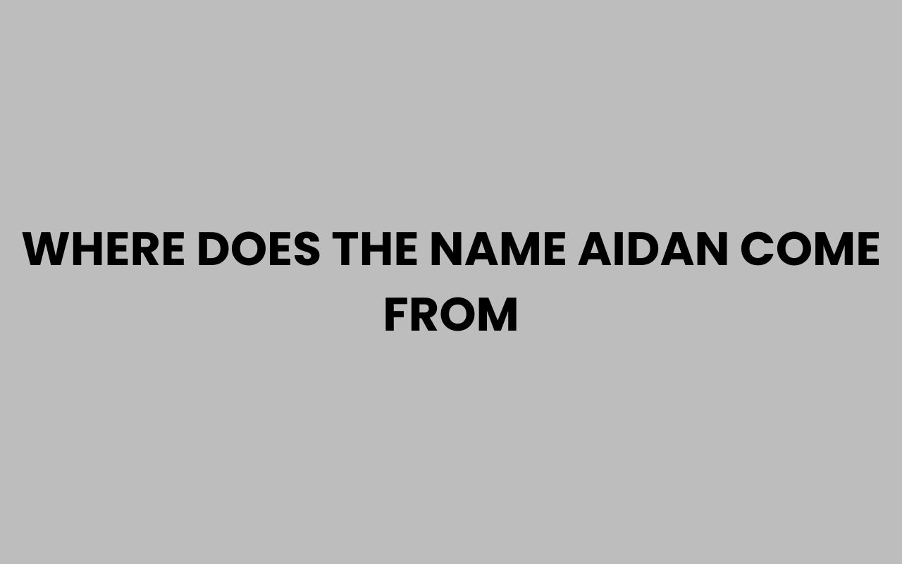 where does the name aidan come from
