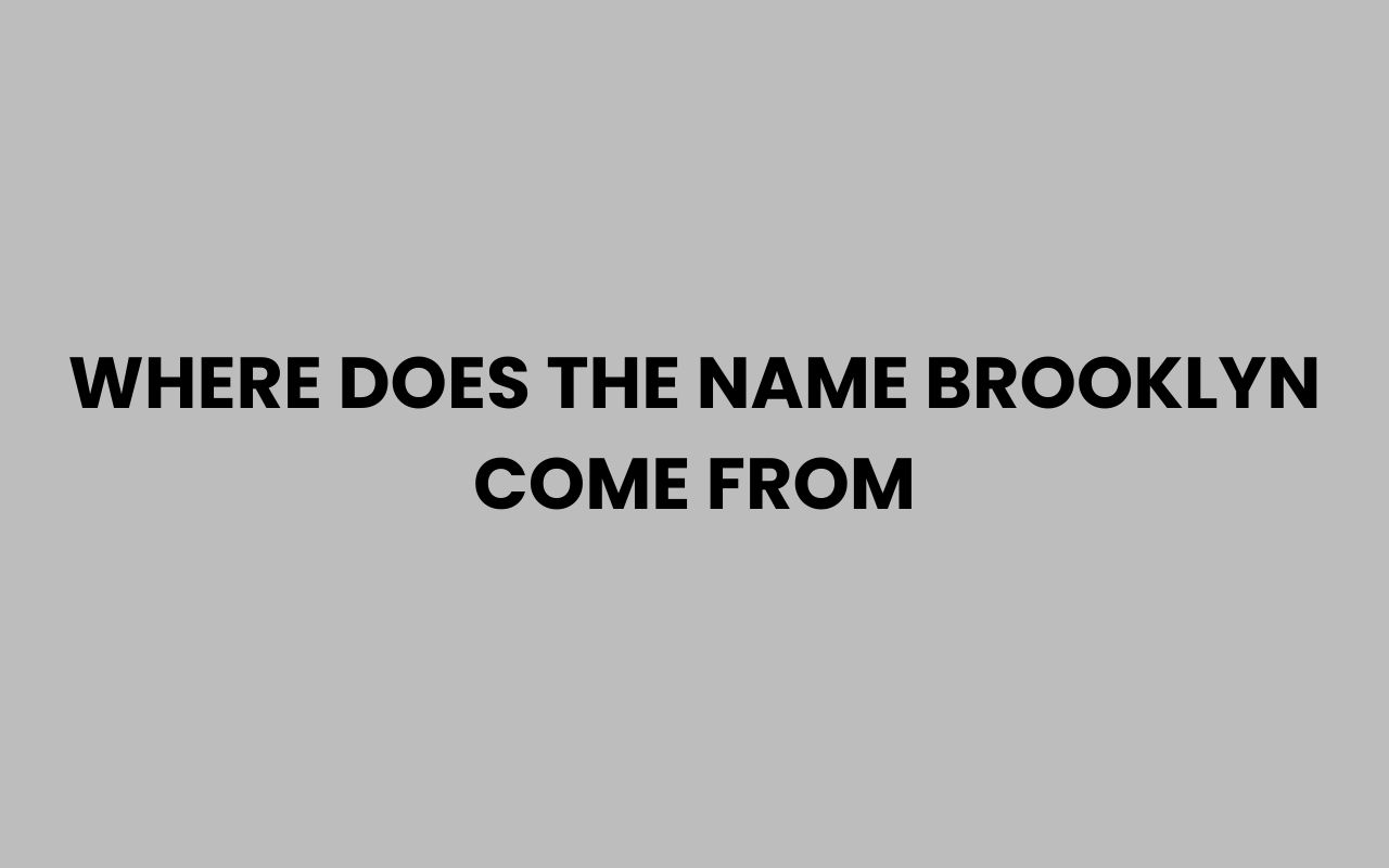 where does the name brooklyn come from
