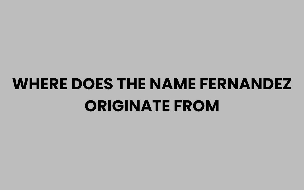 where does the name fernandez originate from