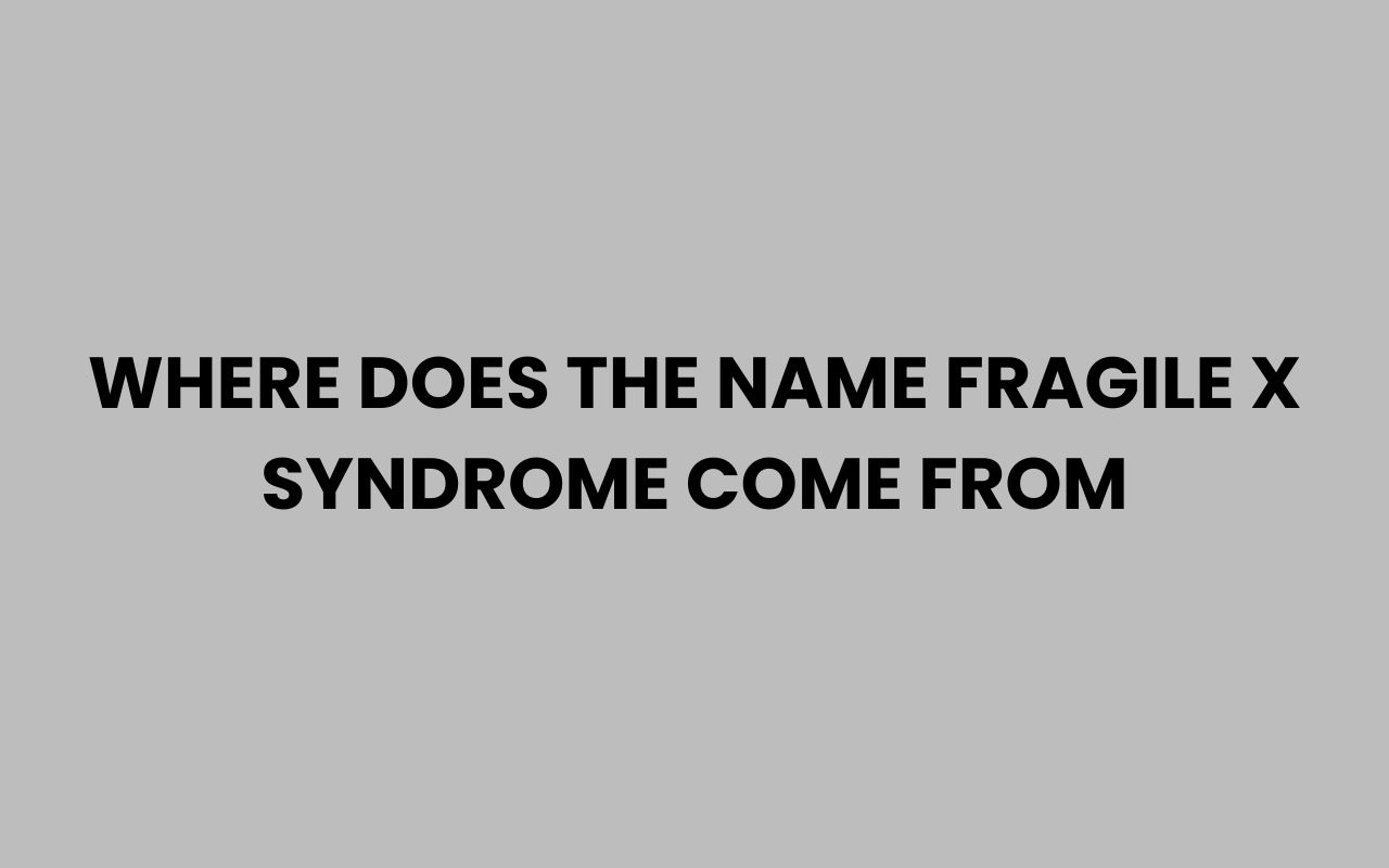 where does the name fragile x syndrome come from