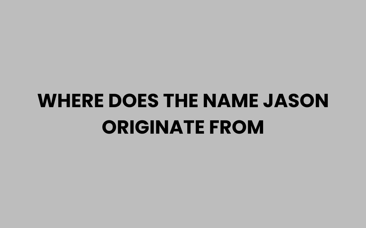 where does the name jason originate from