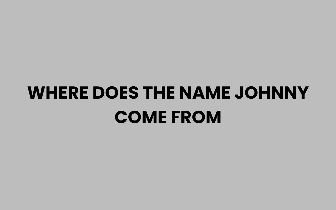 where does the name johnny come from