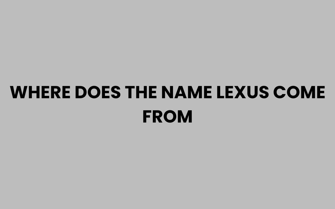 where does the name lexus come from
