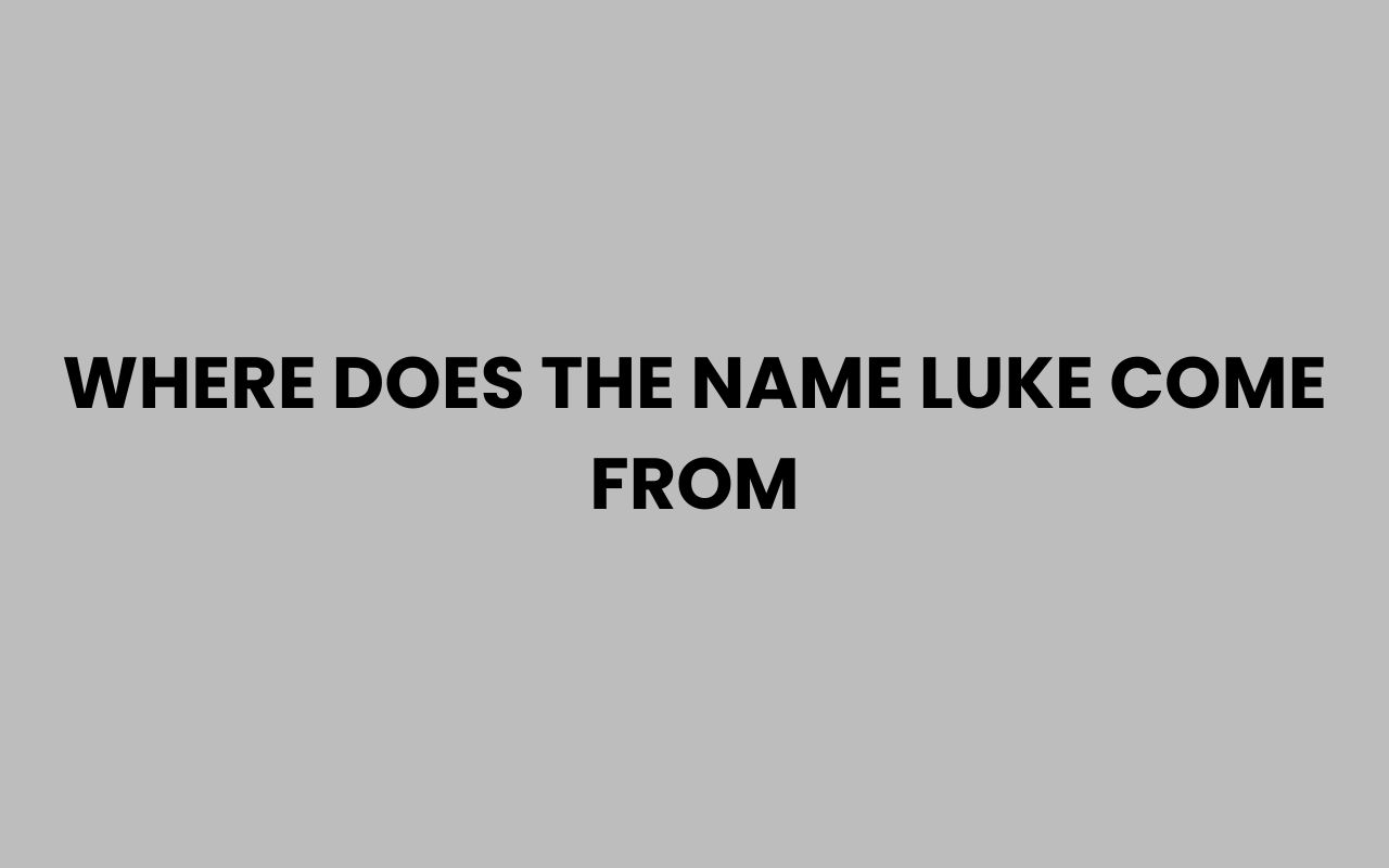 where does the name luke come from