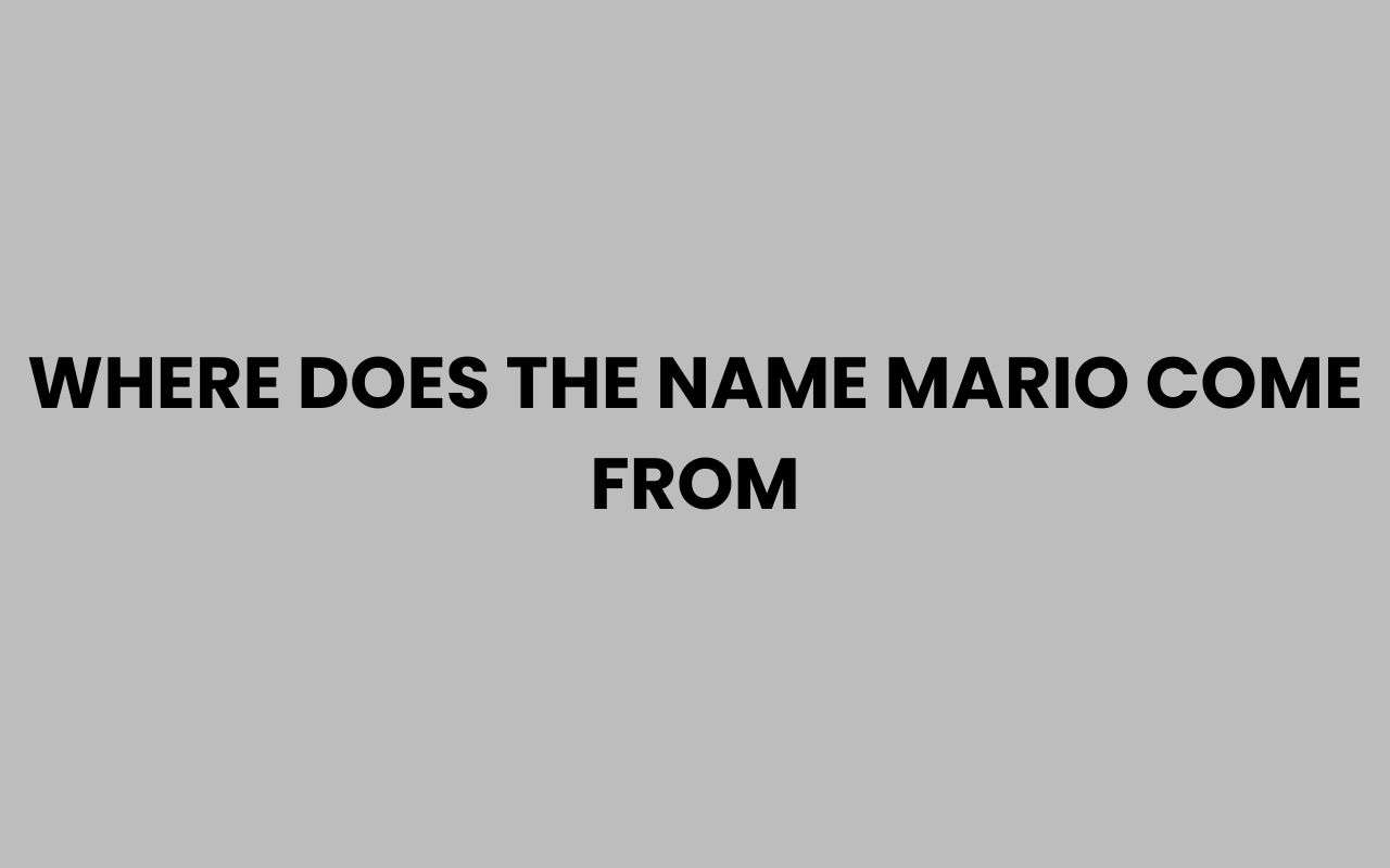 where does the name mario come from
