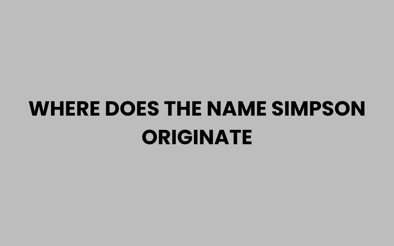where does the name simpson originate