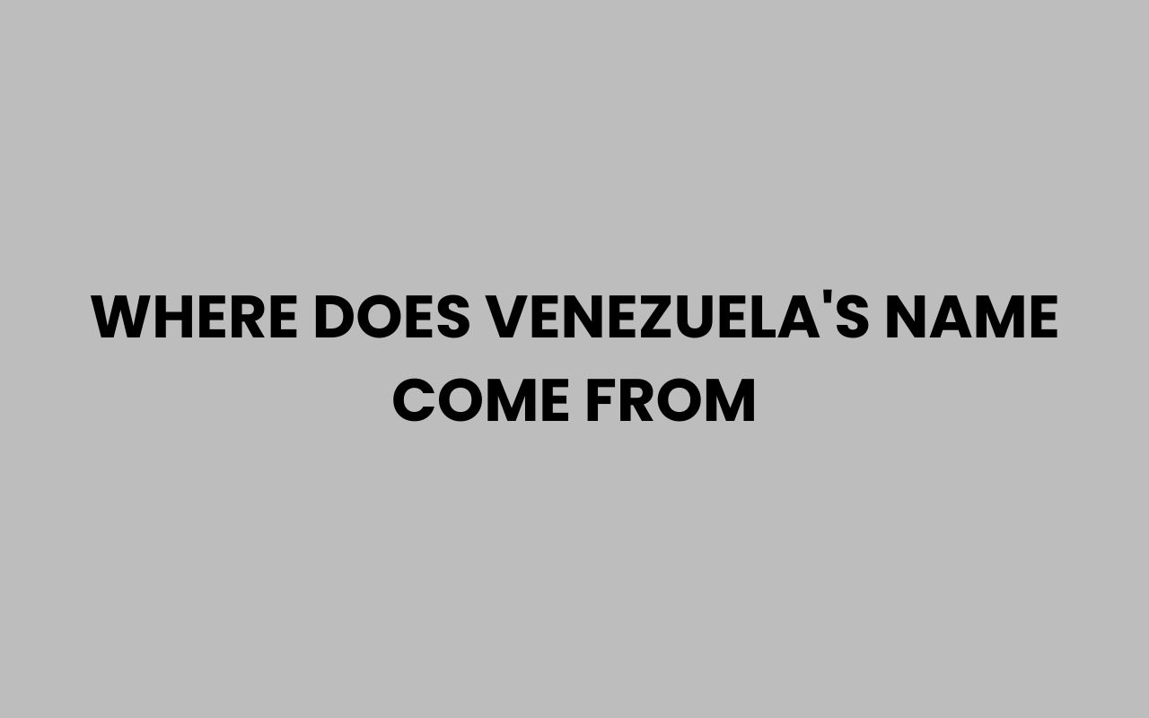 where does venezuelas name come from
