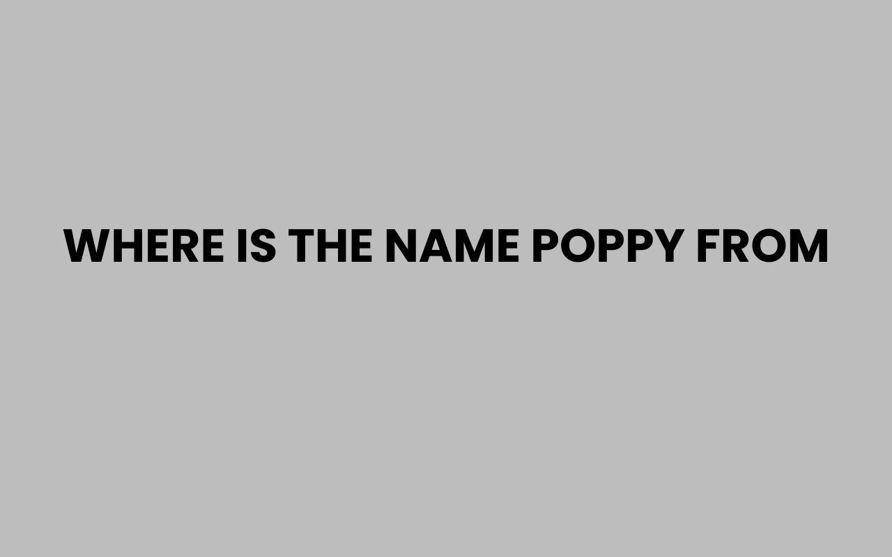where is the name poppy from
