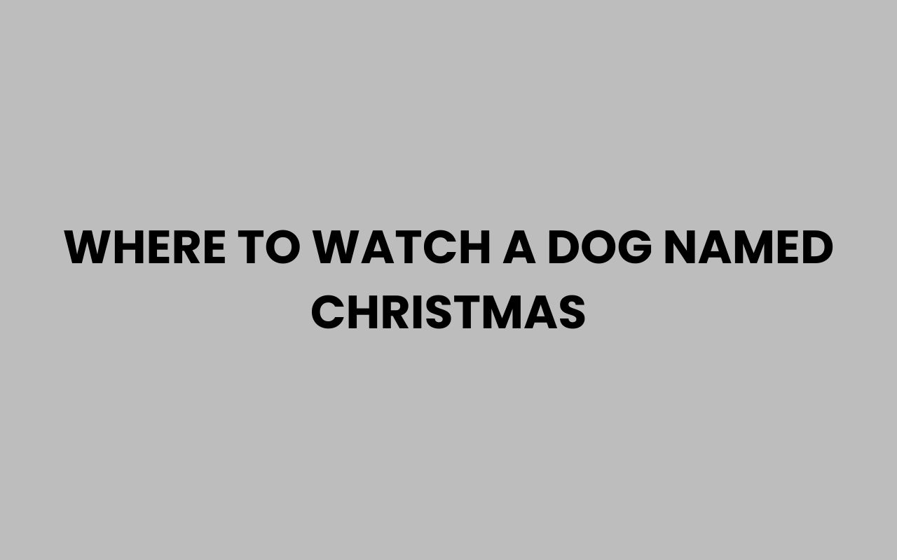 where to watch a dog named christmas