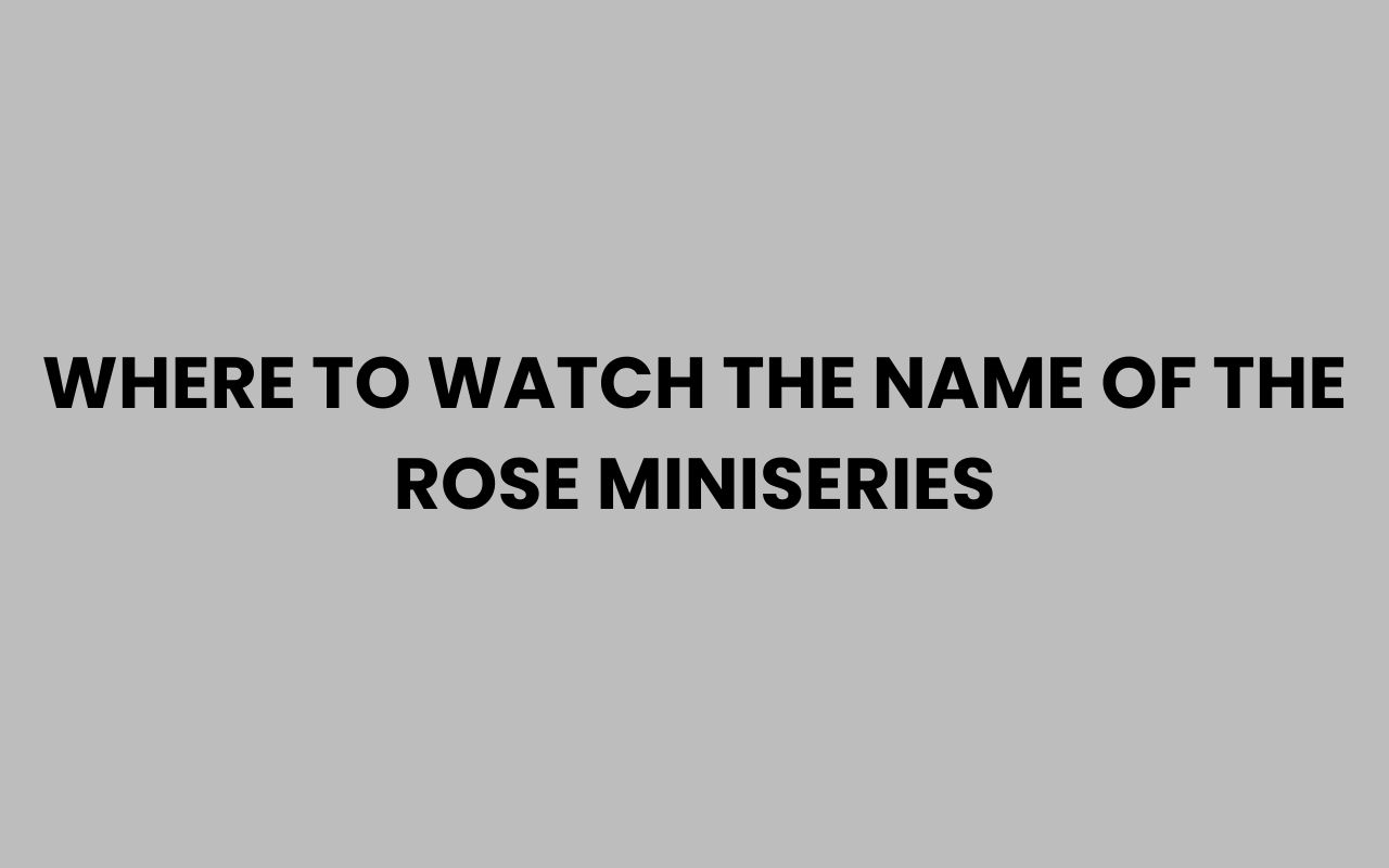 where to watch the name of the rose miniseries