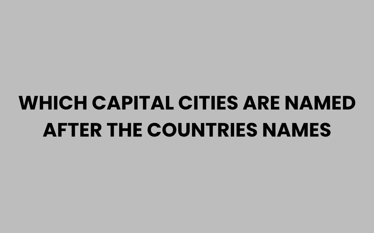 which capital cities are named after the countries names