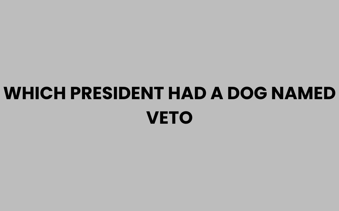 which president had a dog named veto