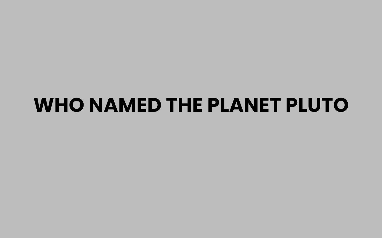 who named the planet pluto