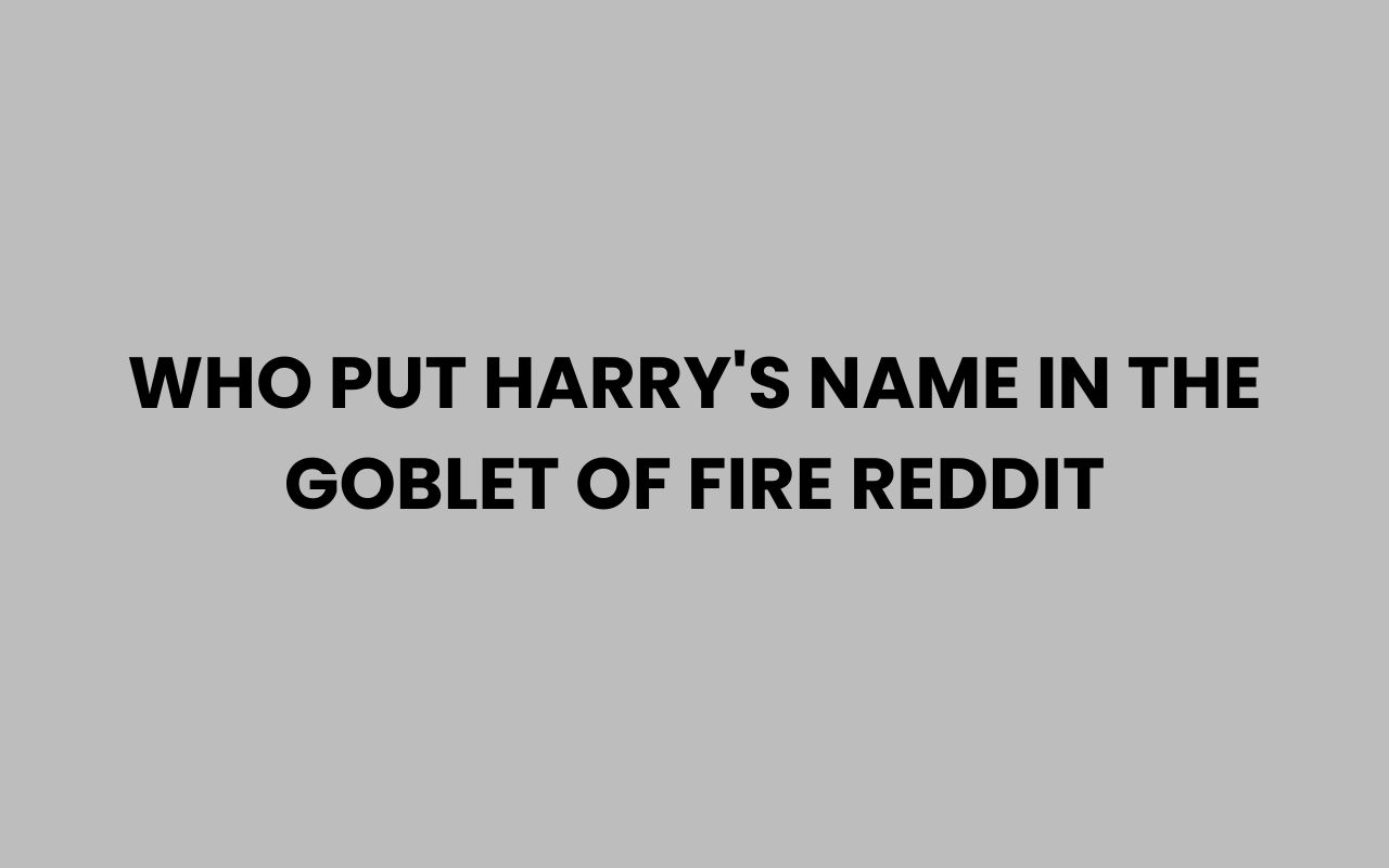 who put harrys name in the goblet of fire reddit