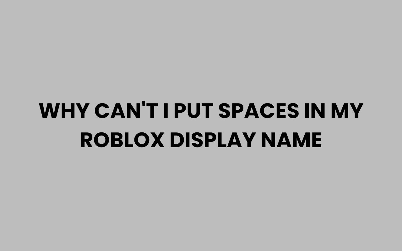 why cant i put spaces in my roblox display name