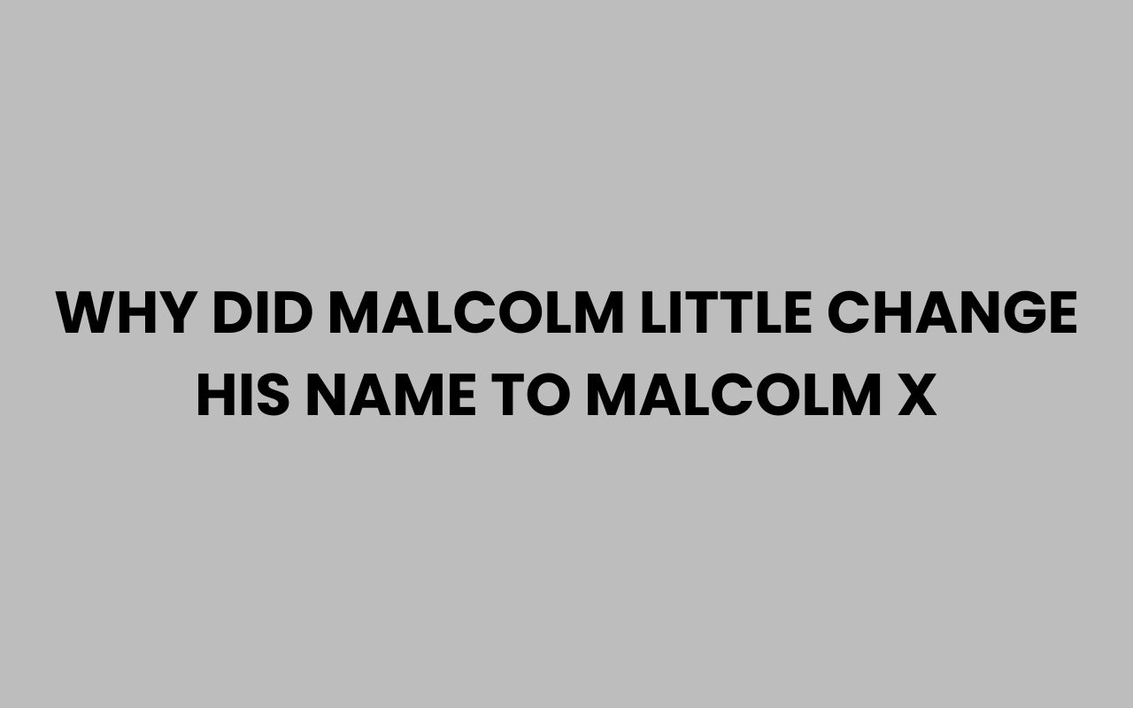 why did malcolm little change his name to malcolm